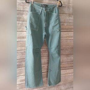 Lioness Green, Barrel Leg , Cargo Pants